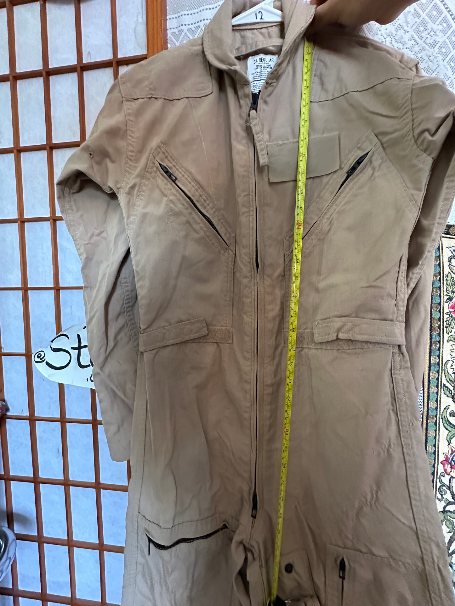 Military Flight Suit 34R Flyers Coveralls CWU-27/P Tan 380 2015