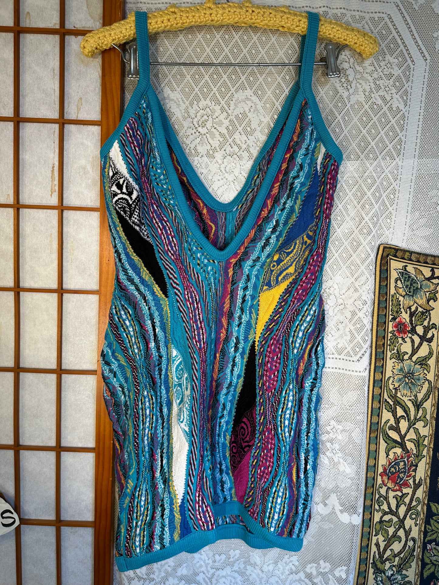 COOGI Dress Women Large Blue Sleeveless strap
