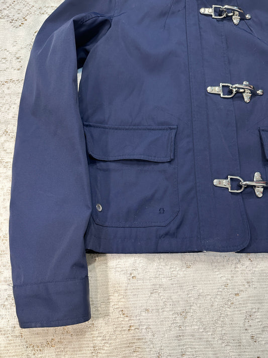 RALPH LAUREN Navy Blue Jacket Small Fireman Clasp Hook Nautical Nylon