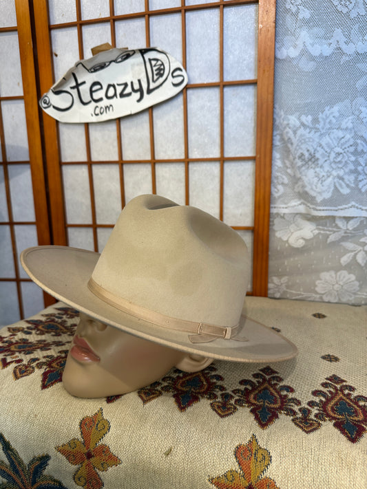 Vintage Stetson cowboy hat 7 4x Beaver USA The Open Road xxxx John B 56