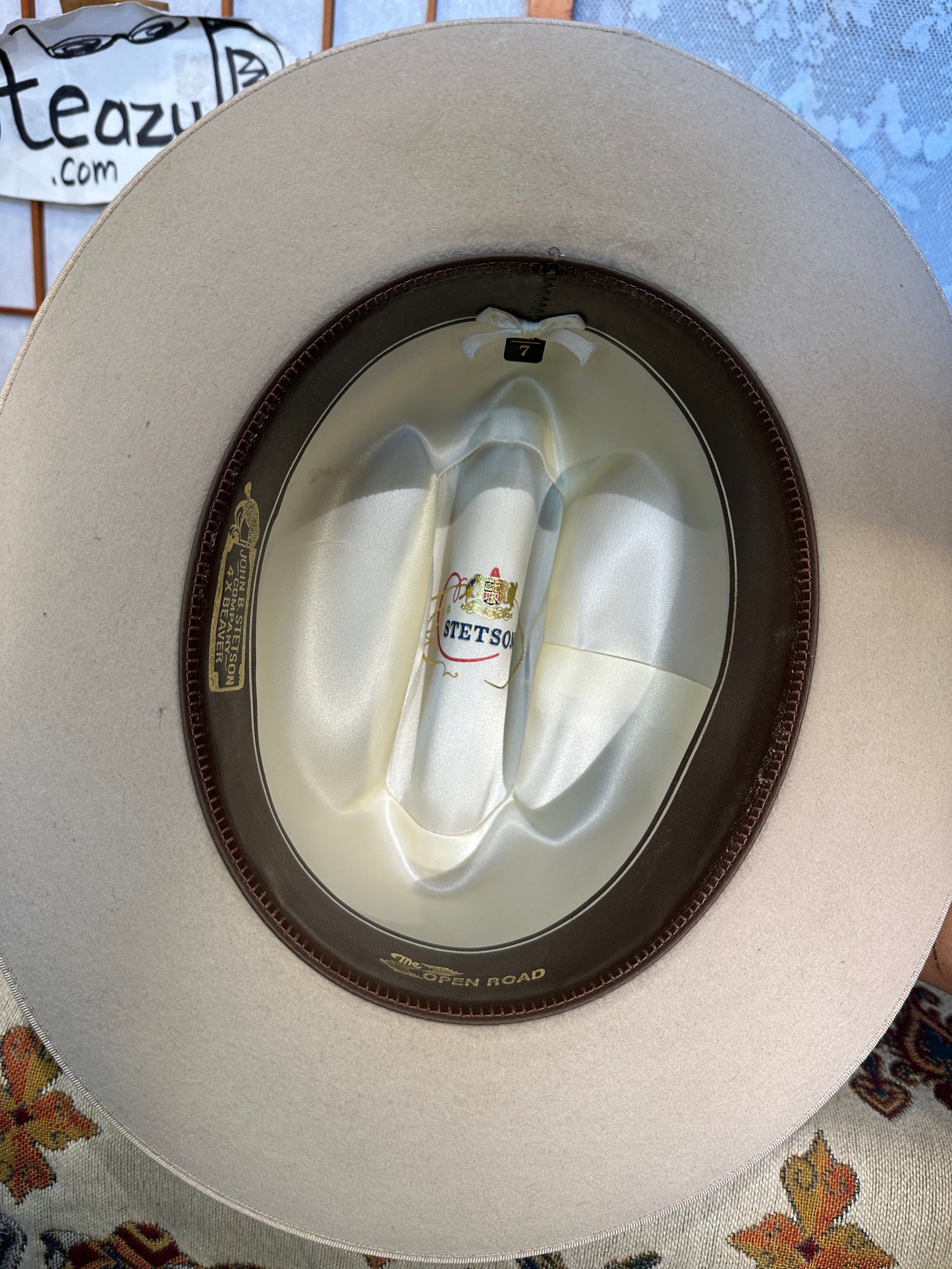 Vintage Stetson cowboy hat 7 4x Beaver USA The Open Road xxxx John B 56