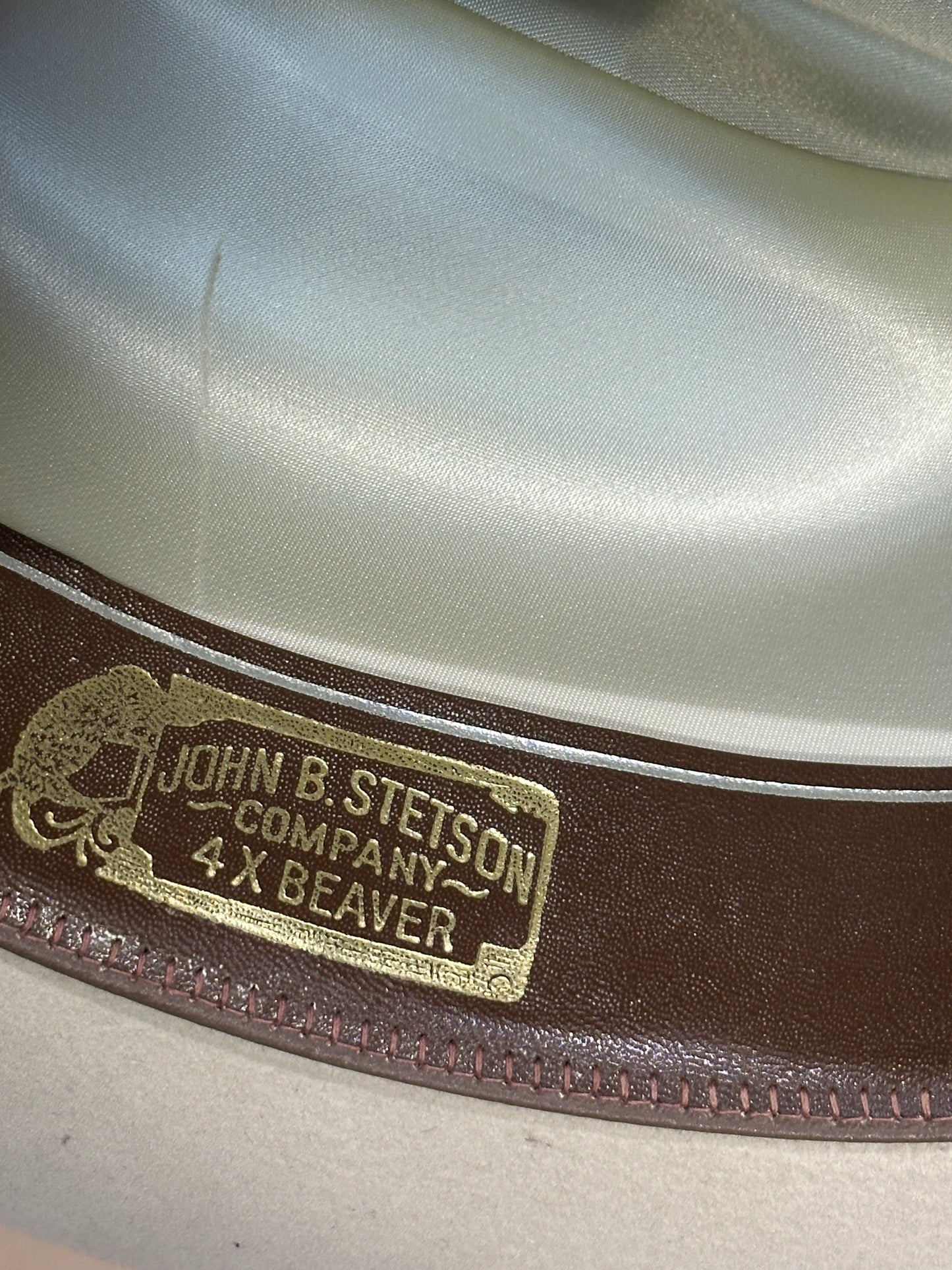 Vintage Stetson cowboy hat 7 4x Beaver USA The Open Road xxxx John B 56