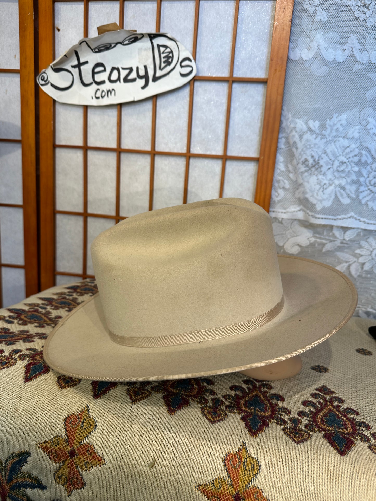 Vintage Stetson cowboy hat 7 4x Beaver USA The Open Road xxxx John B 56