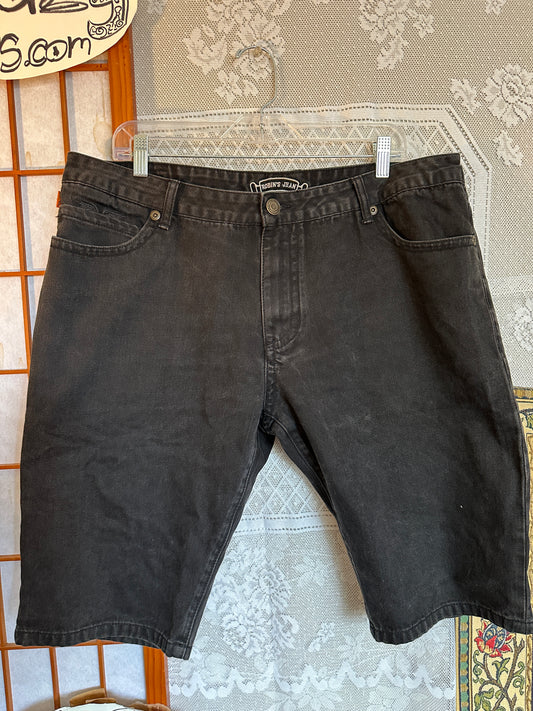 Robins Jean Jorts Studded Double Flap Pockets 38 Black USA