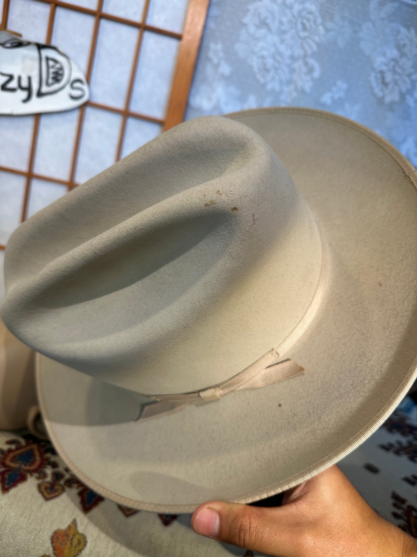 Vintage Stetson cowboy hat 7 4x Beaver USA The Open Road xxxx John B 56