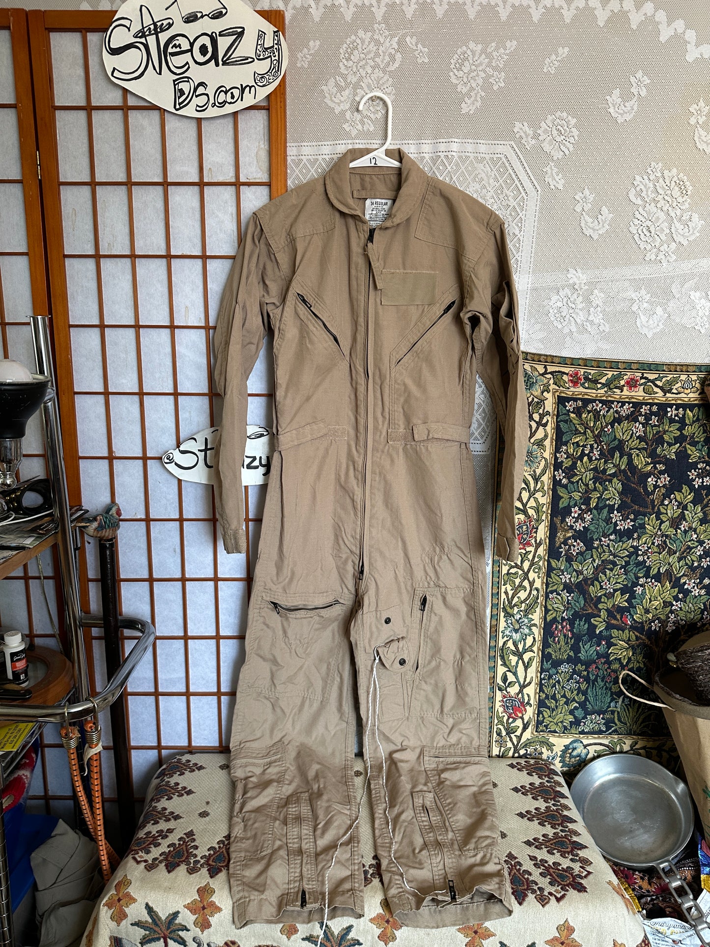 Military Flight Suit 34R Flyers Coveralls CWU-27/P Tan 380 2015