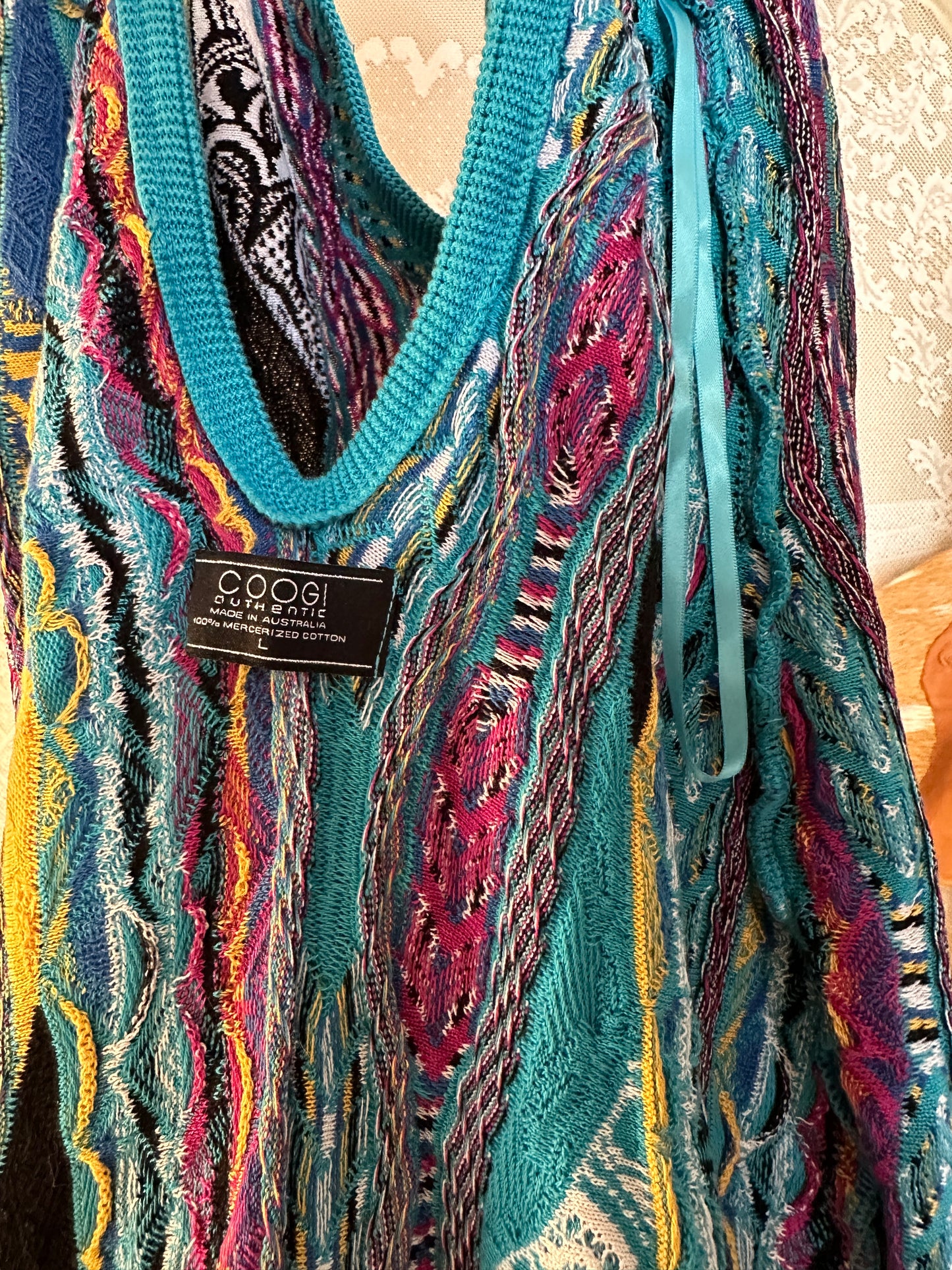 COOGI Dress Women Large Blue Sleeveless strap