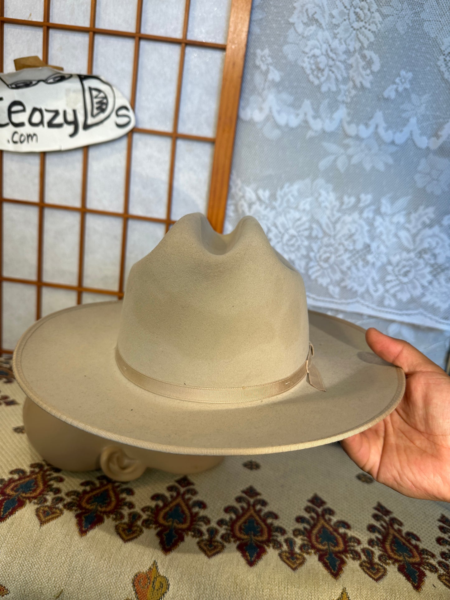 Vintage Stetson cowboy hat 7 4x Beaver USA The Open Road xxxx John B 56
