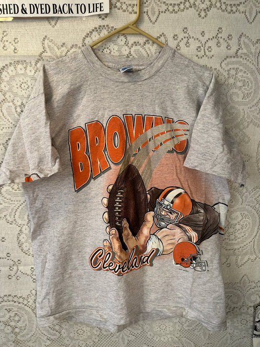 Vintage 1994 Salem Sportswear Cleveland Browns NFL T-Shirt Large USA 2 side