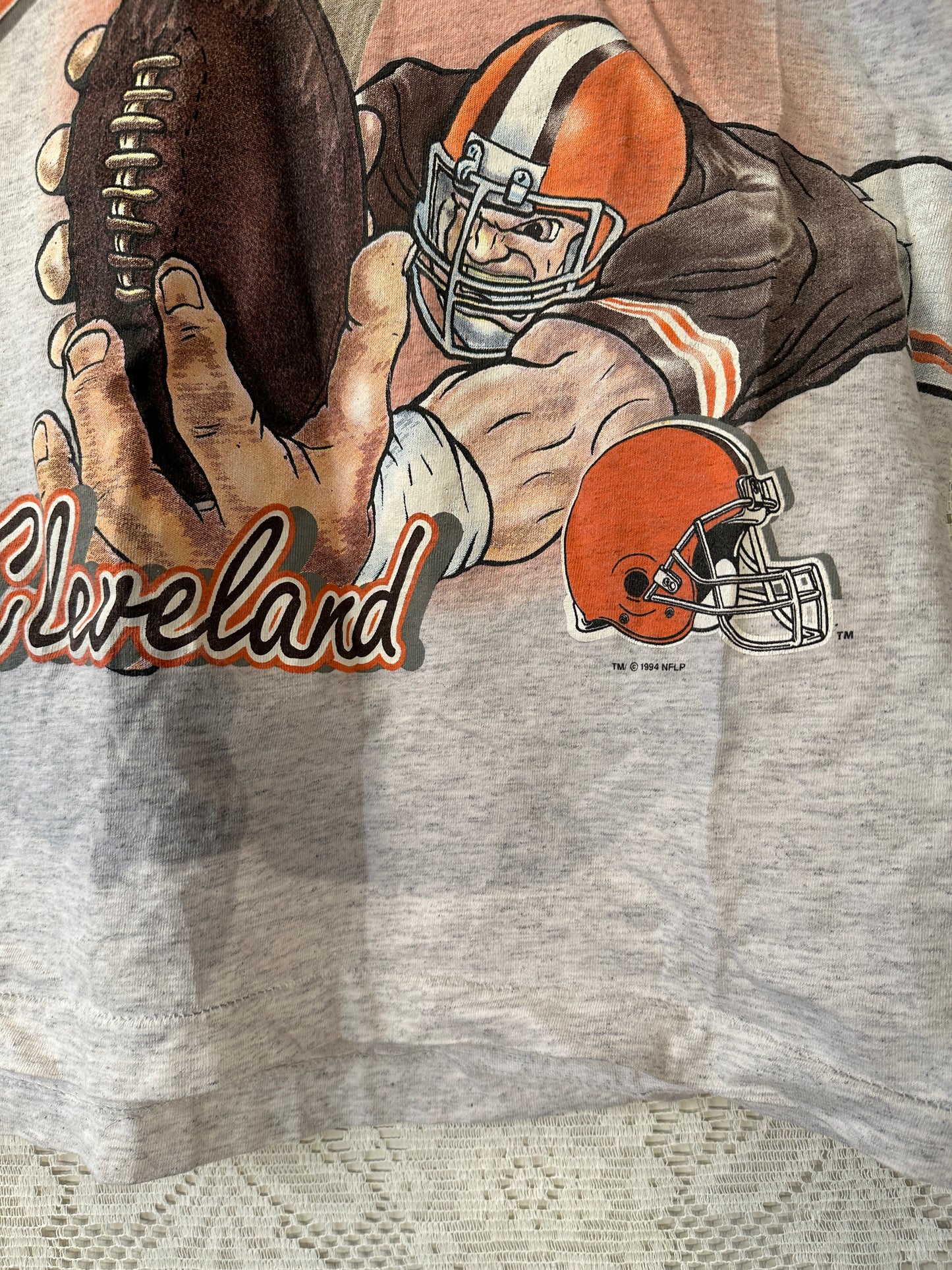 Vintage 1994 Salem Sportswear Cleveland Browns NFL T-Shirt Large USA 2 side