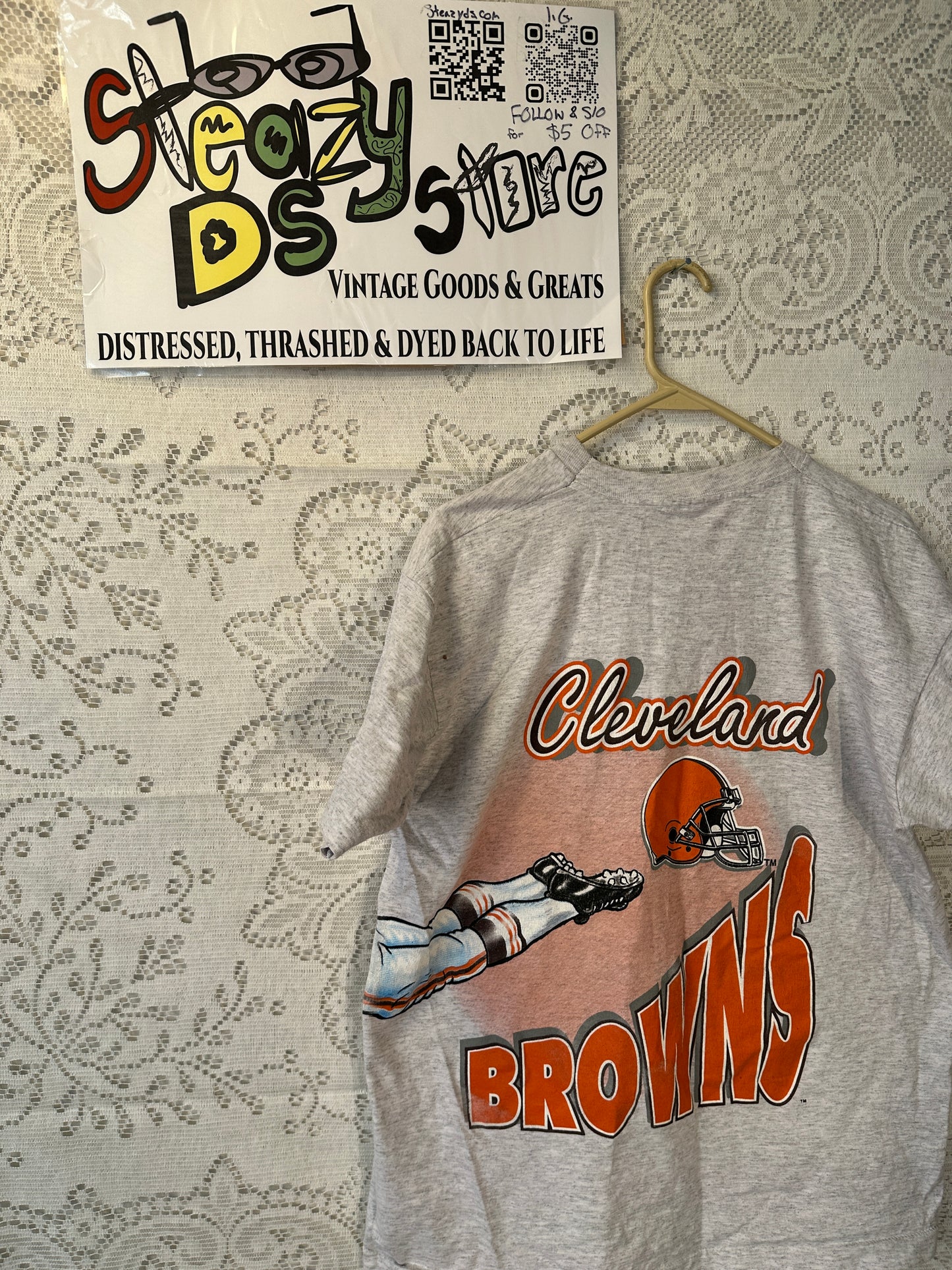 Vintage 1994 Salem Sportswear Cleveland Browns NFL T-Shirt Large USA 2 side