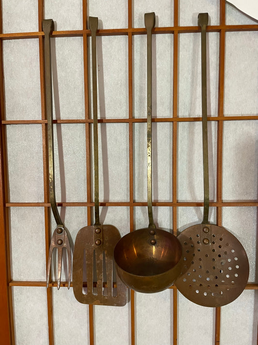 Copper Vintage Hanging Kitchen Utensils