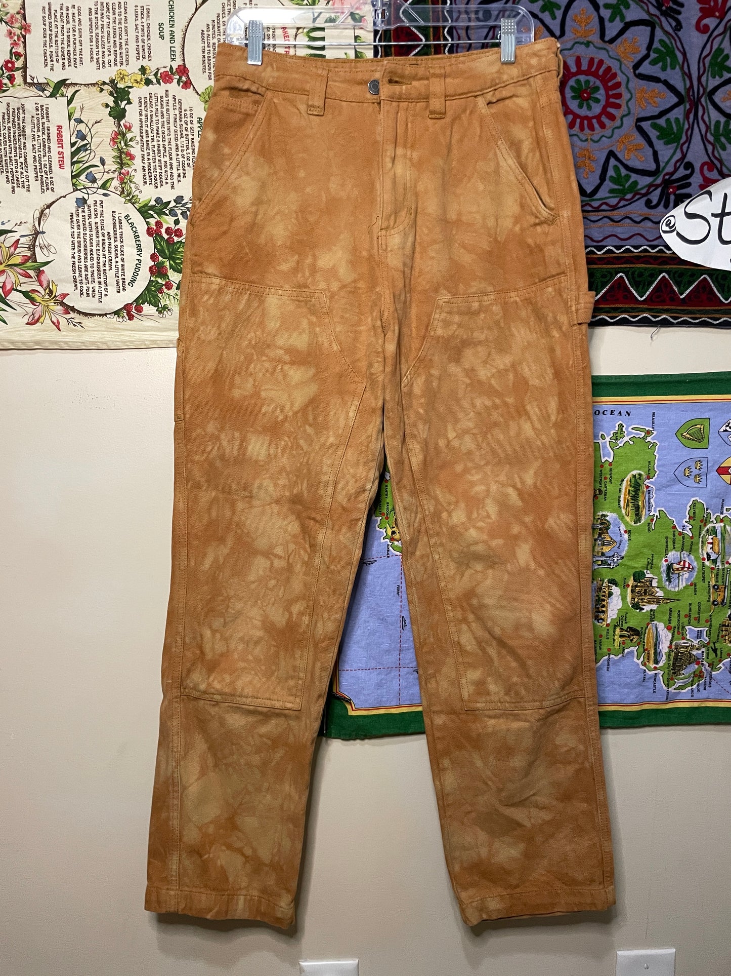 Orange Mess Stussy Double Knee Pants