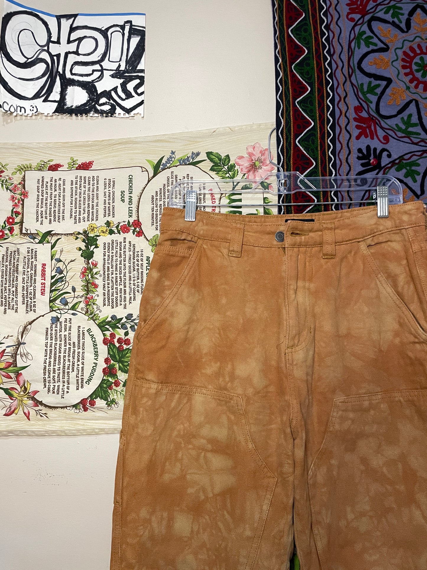 Orange Mess Stussy Double Knee Pants
