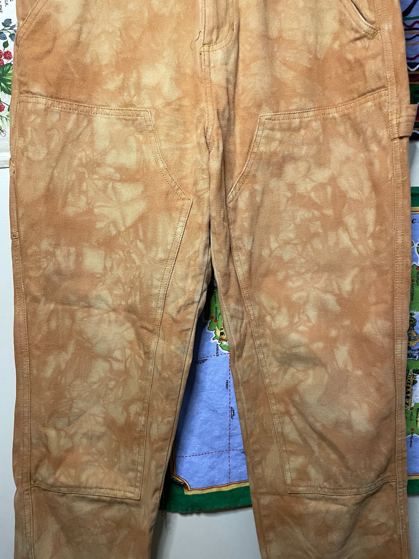 Orange Mess Stussy Double Knee Pants