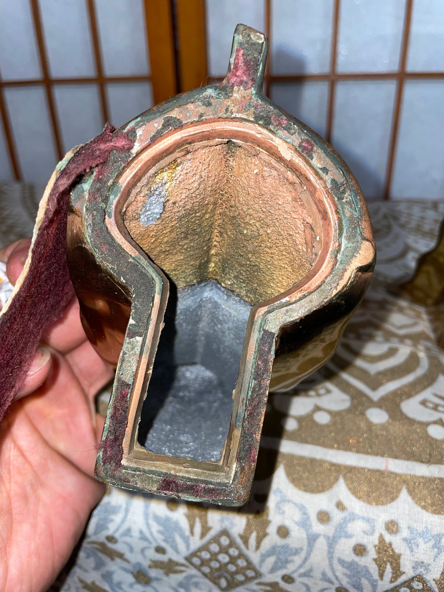 Vintage Scroll Feather Bookends Brass