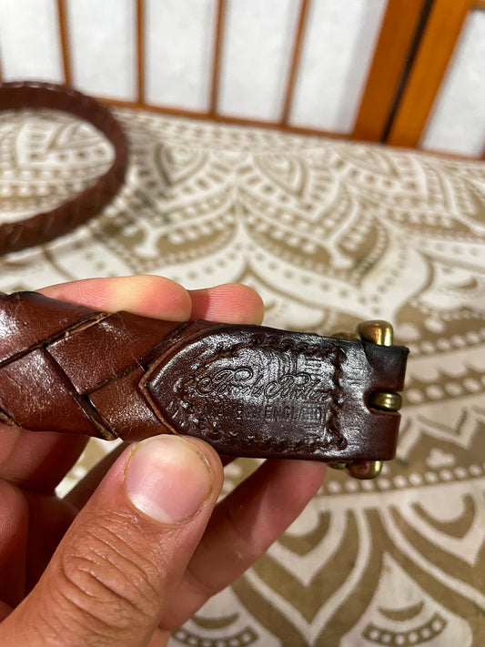 Tightly Braided Brown Belt Brown, 36