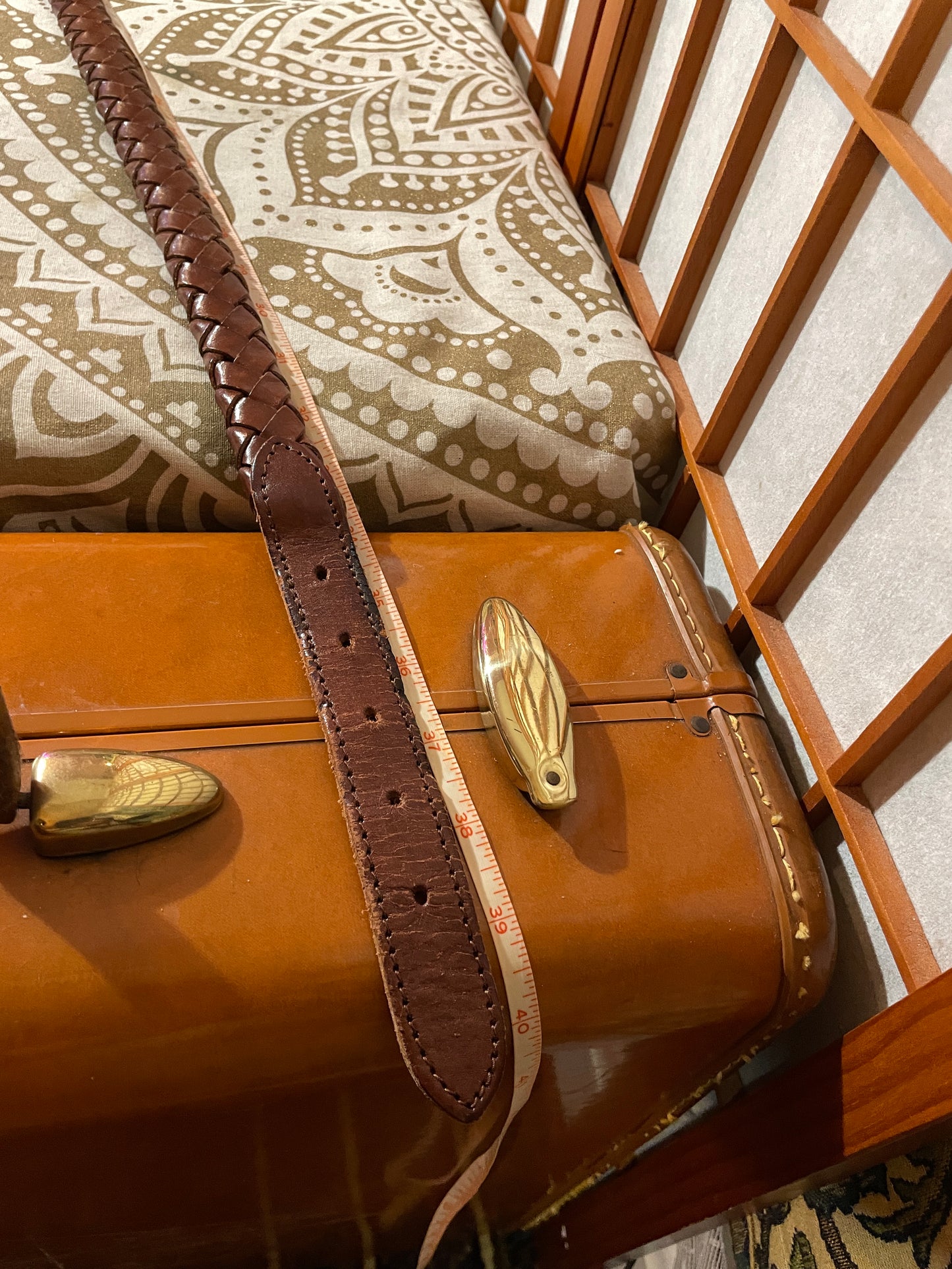 Tightly Braided Brown Belt Brown, 36