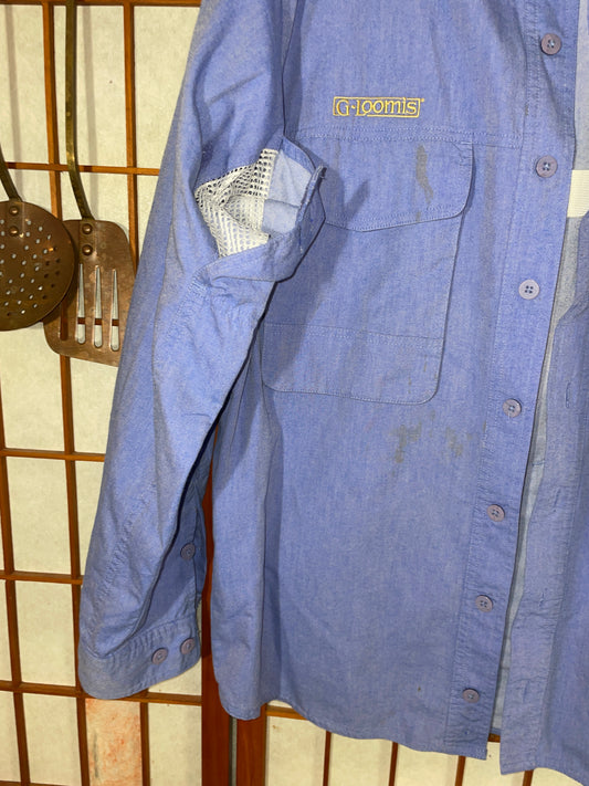 ExOfficio Fishing Shirt Men Small Vented Blue Hiking Camp