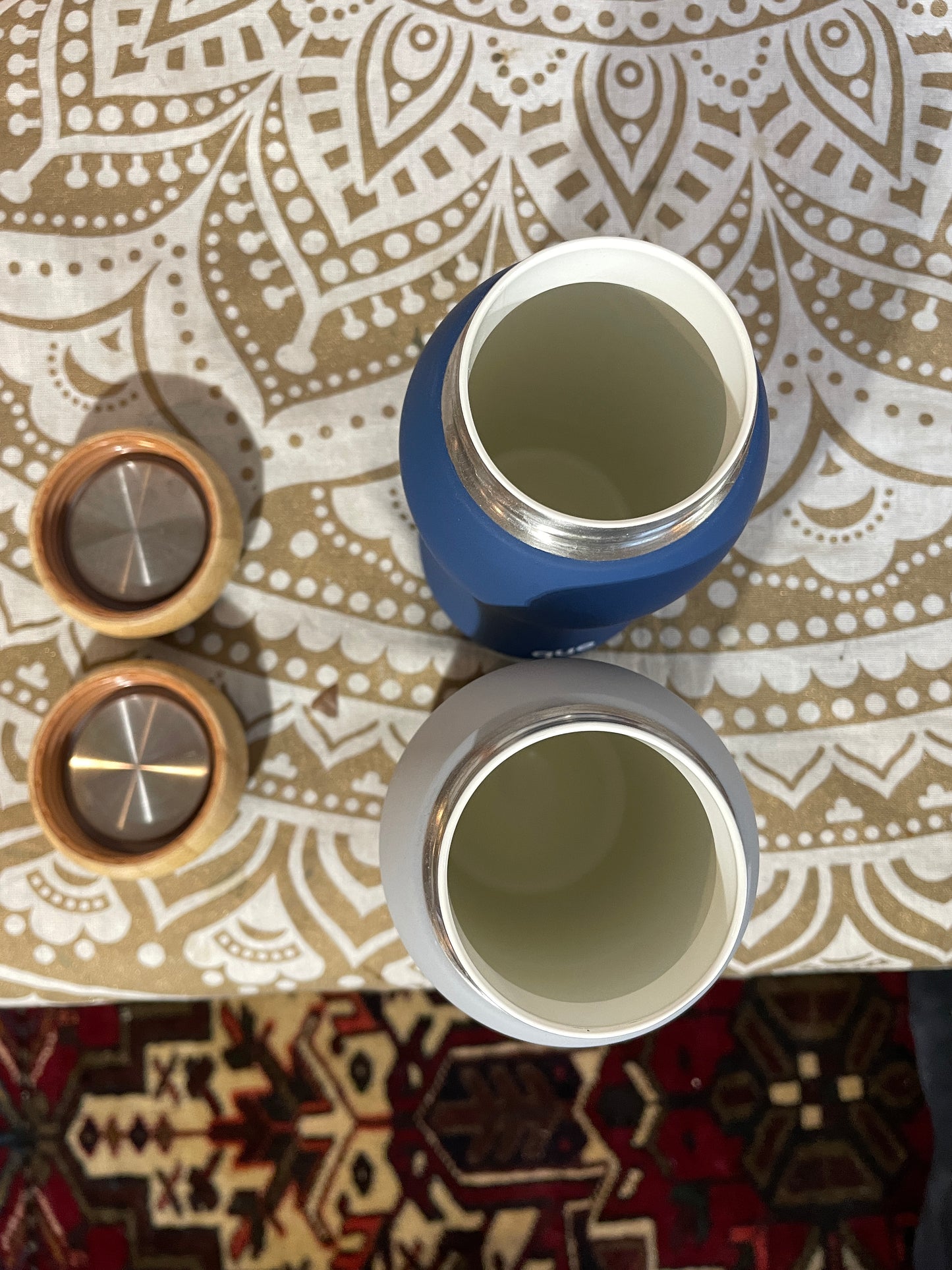 Palm Sized Bamboo Lidded On-the-Go Water Bottles