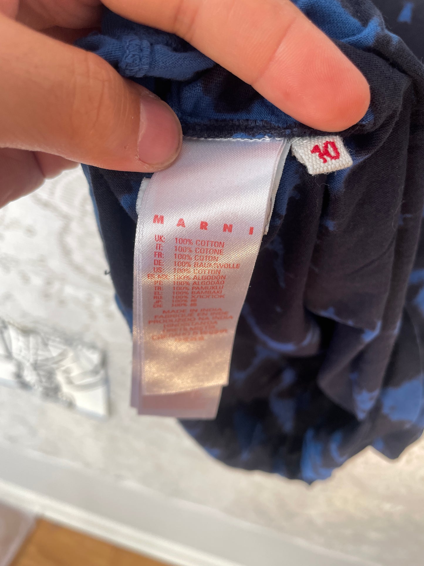 Marni Kids Size 10 Branded Colorblock Short Sleeve Oversized Tee