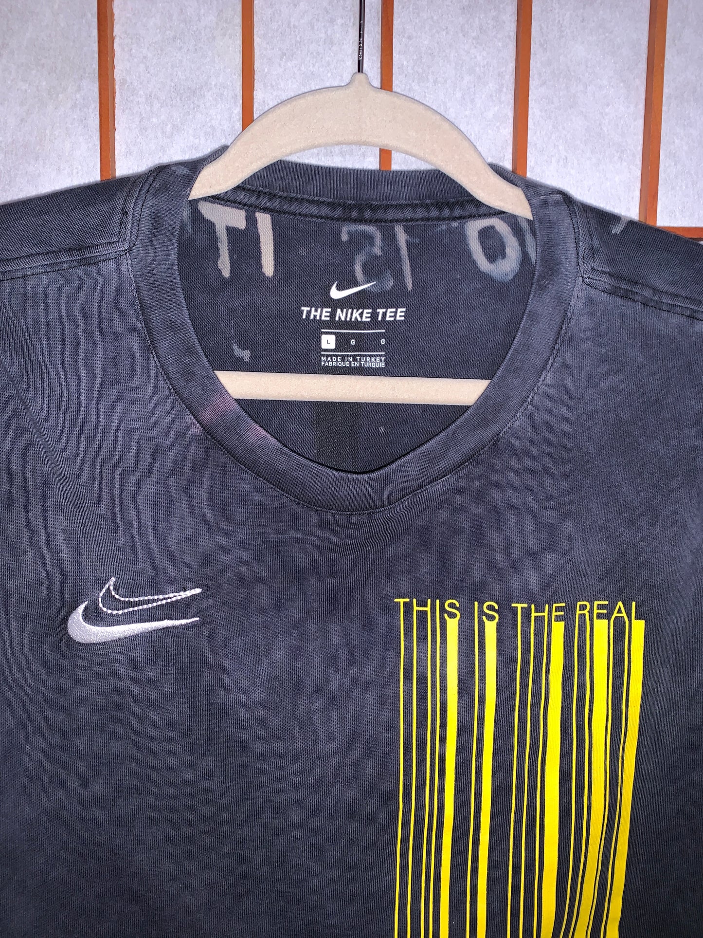 FUCK U Think This Is shirt, bleached Nike T