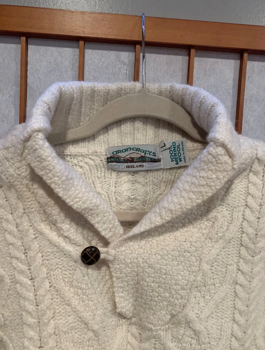 Creamy ARAN Shawl Sweater