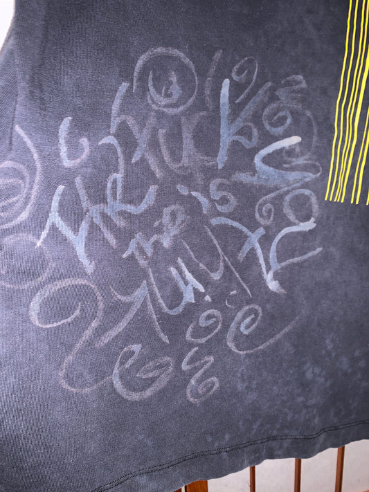 FUCK U Think This Is shirt, bleached Nike T