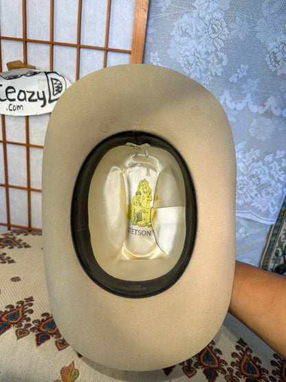 Vintage Stetson cowboy hat 6 7/8 3x Beaver USA xxx John B