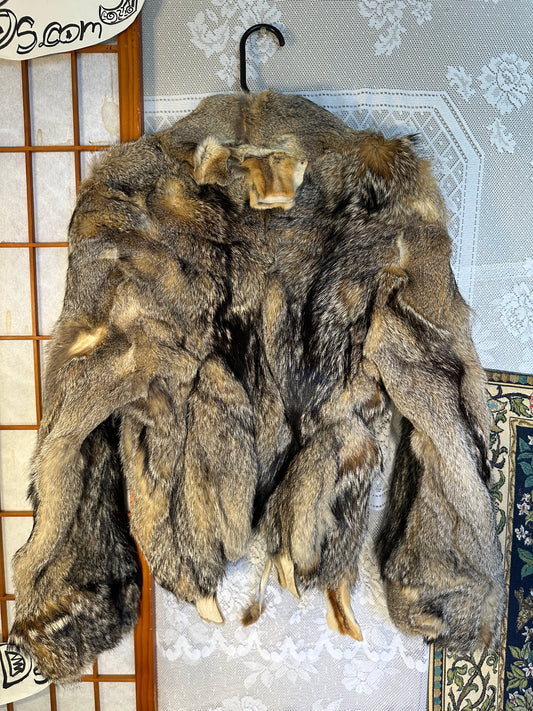 REAL Fur Jacket FOX Mini XS small Gray Coyote
