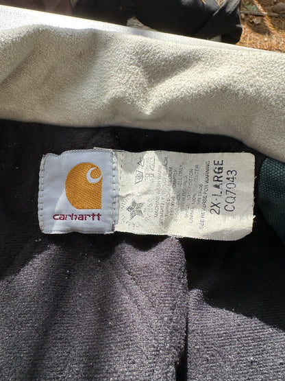 vintage Carhartt Hunter Green Chore Coat Jacket XXL USA CQ7043 1996 union fade