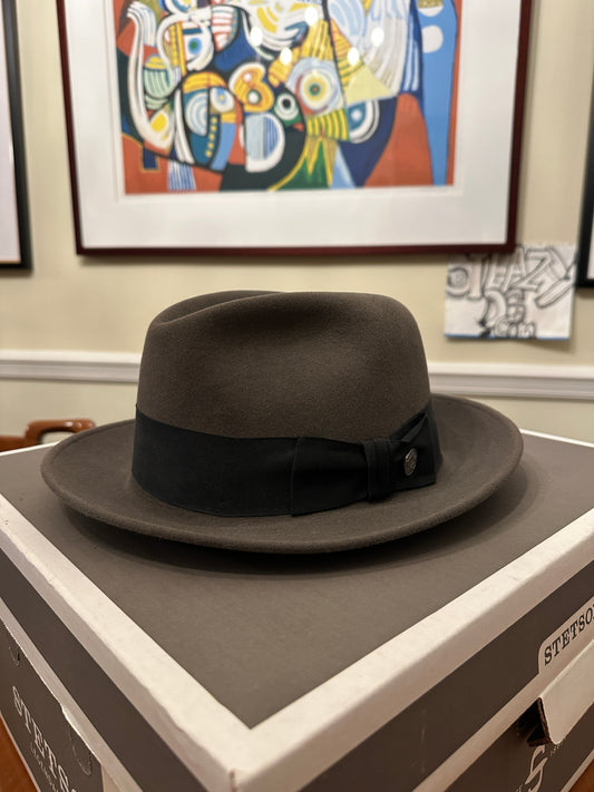 Stetson Royal Saxon Hat Beaver 7 1/2 Caribou Box Fedora 60