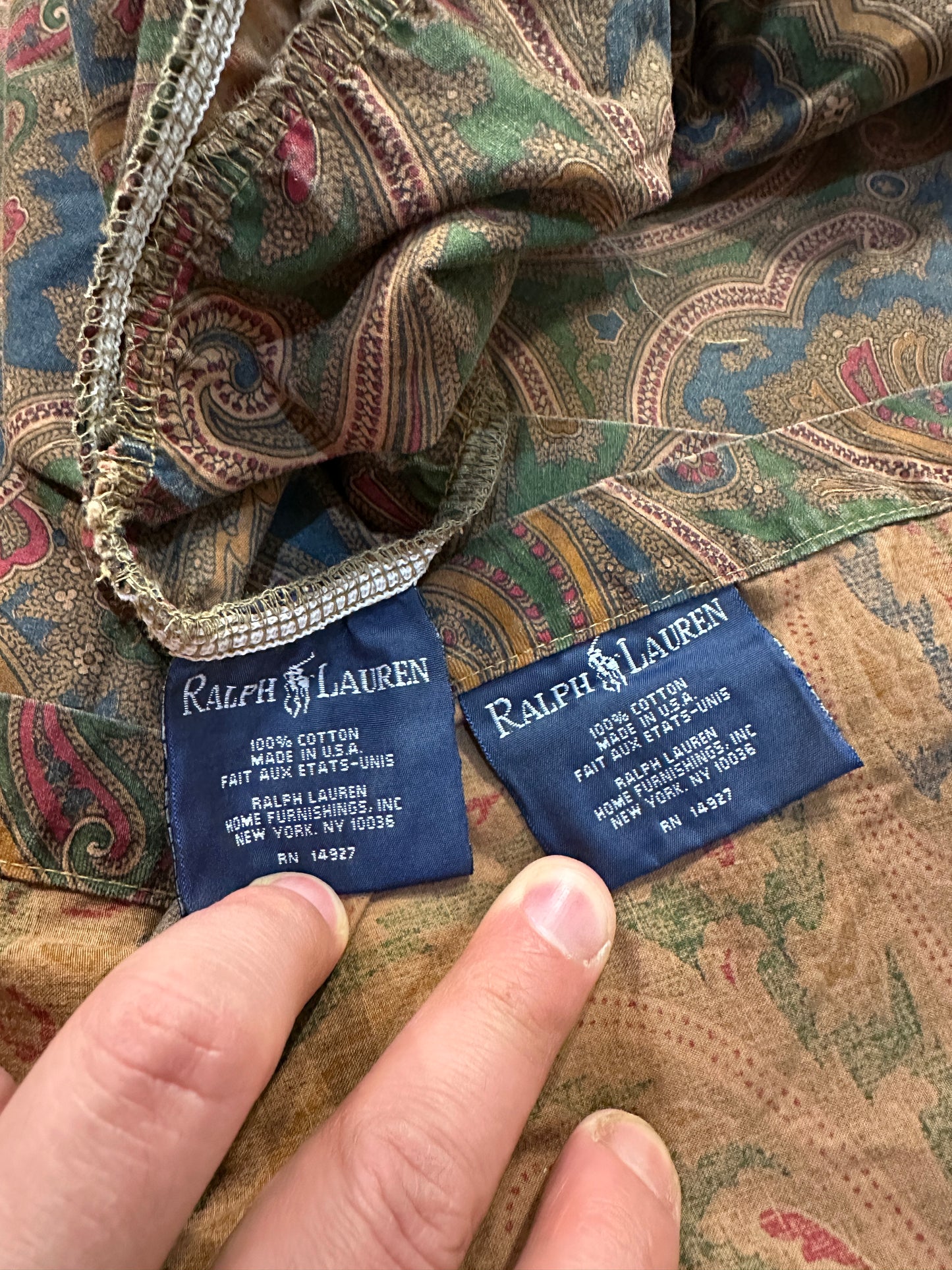 RALPH LAUREN Paisley Twin Sheet fitted flat Set Vintage Brianna Elizabeth