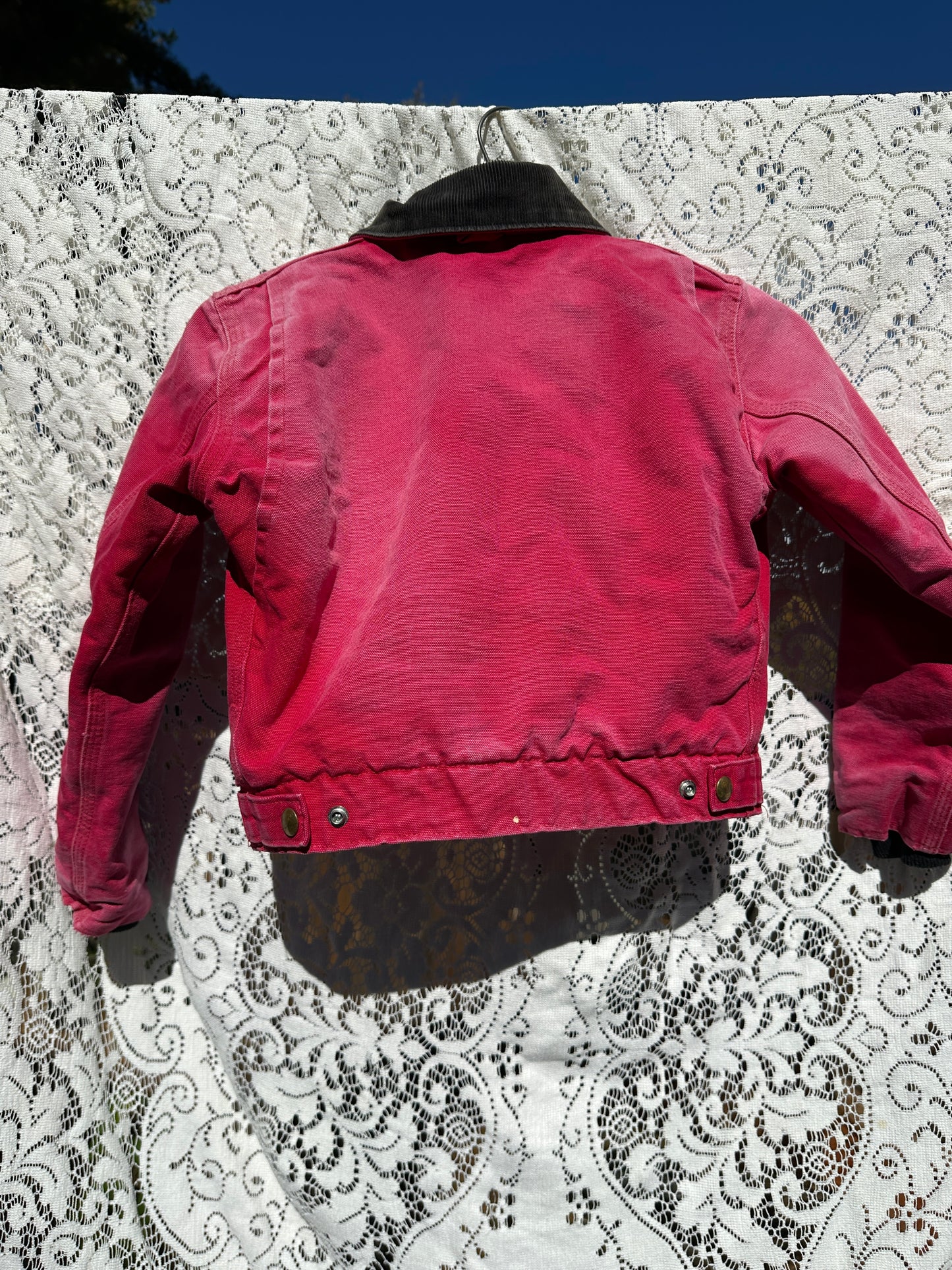 Vintage Carhartt Red Detroit Jacket Small Quilt 90s Dad Fade Work Youth Kid