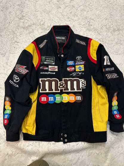 Kyle Busch M&M's JH Design NASCAR Racing Jacket Large patches Mars 2017