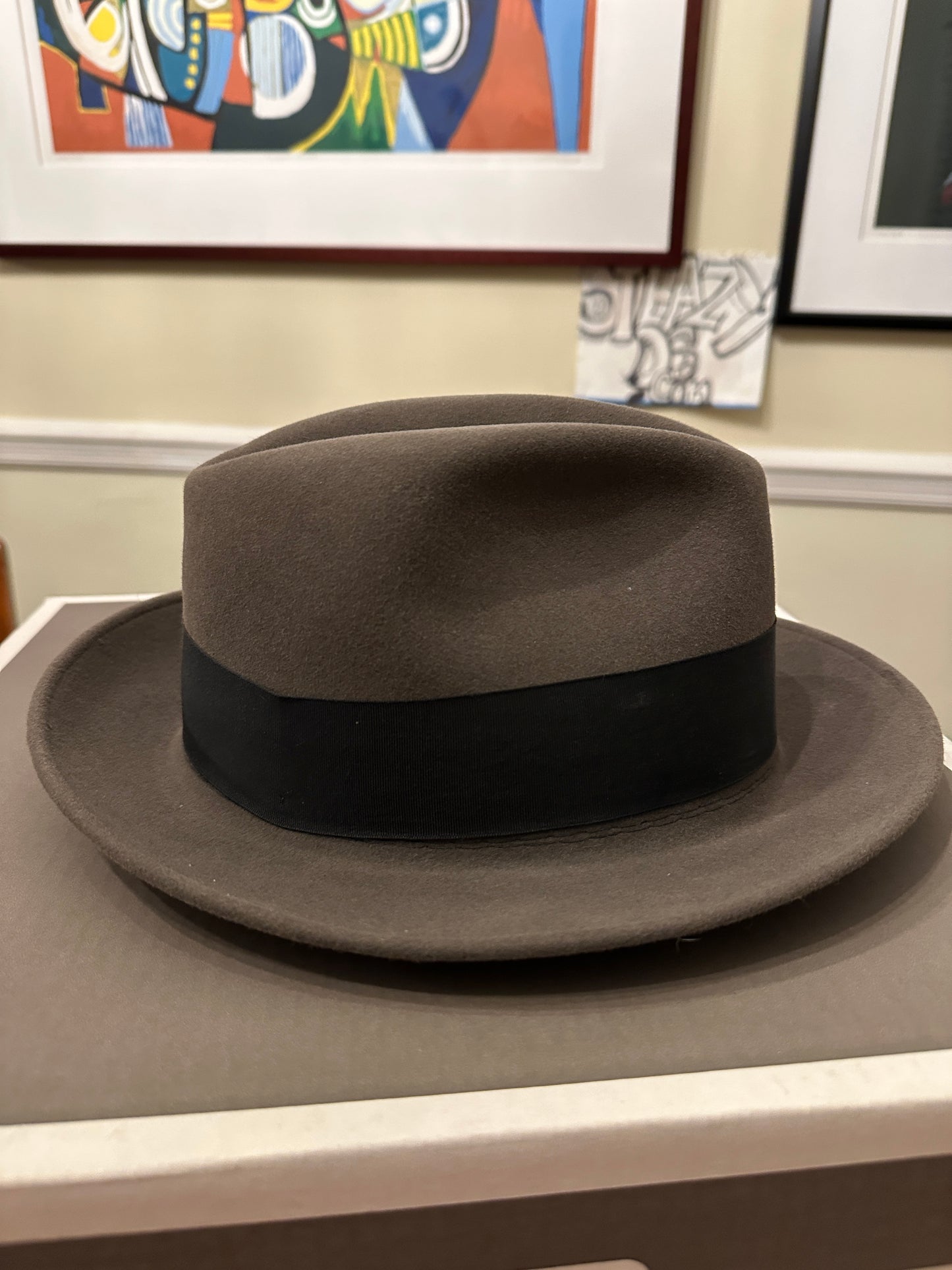 Stetson Royal Saxon Hat Beaver 7 1/2 Caribou Box Fedora 60