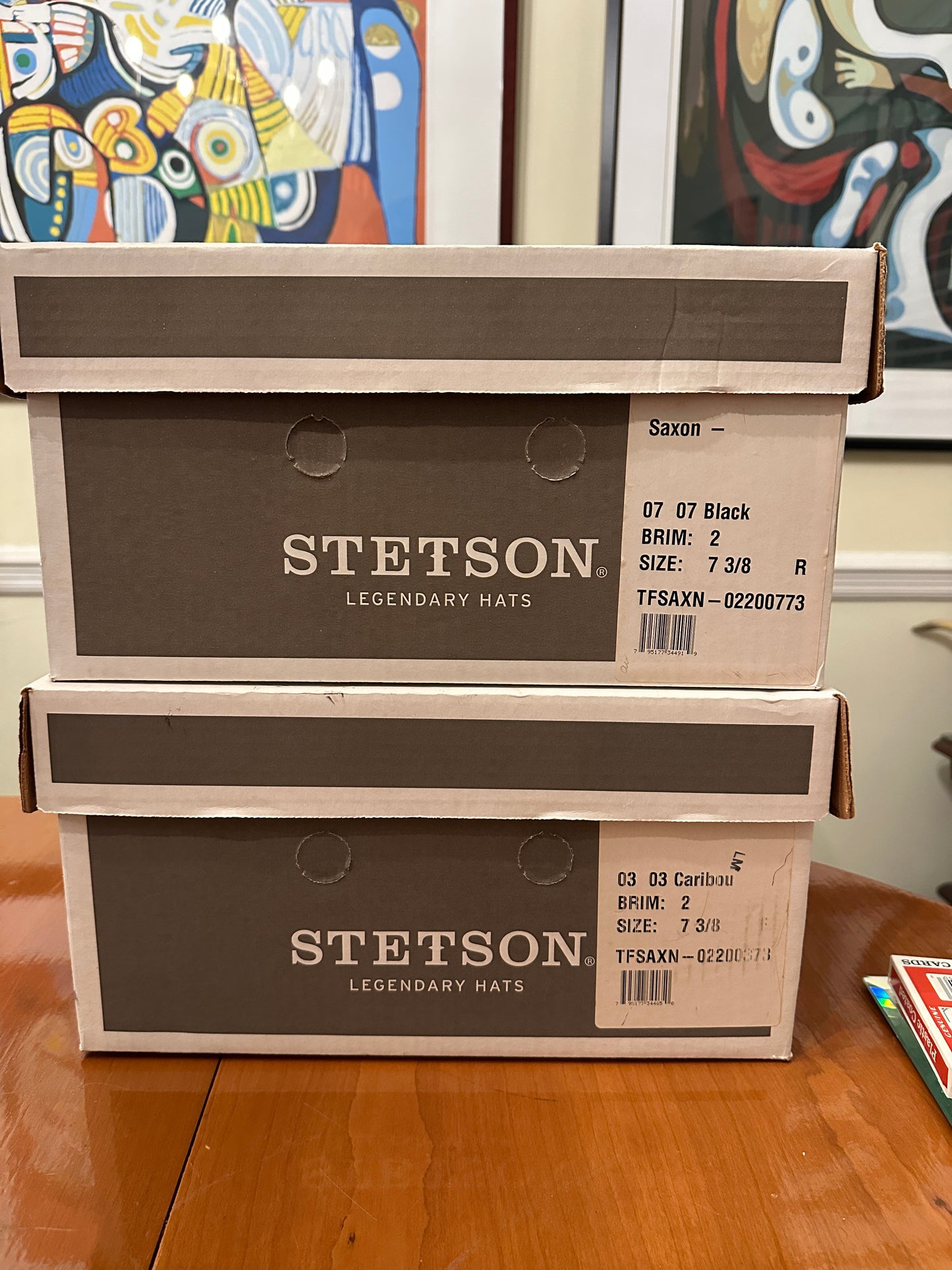 Stetson Royal Saxon Hat Beaver 7 1/2 Caribou Box Fedora 60