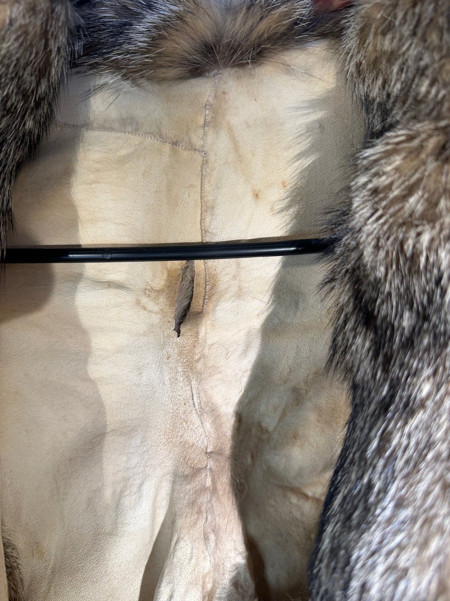 REAL Fur Jacket FOX Mini XS small Gray Coyote