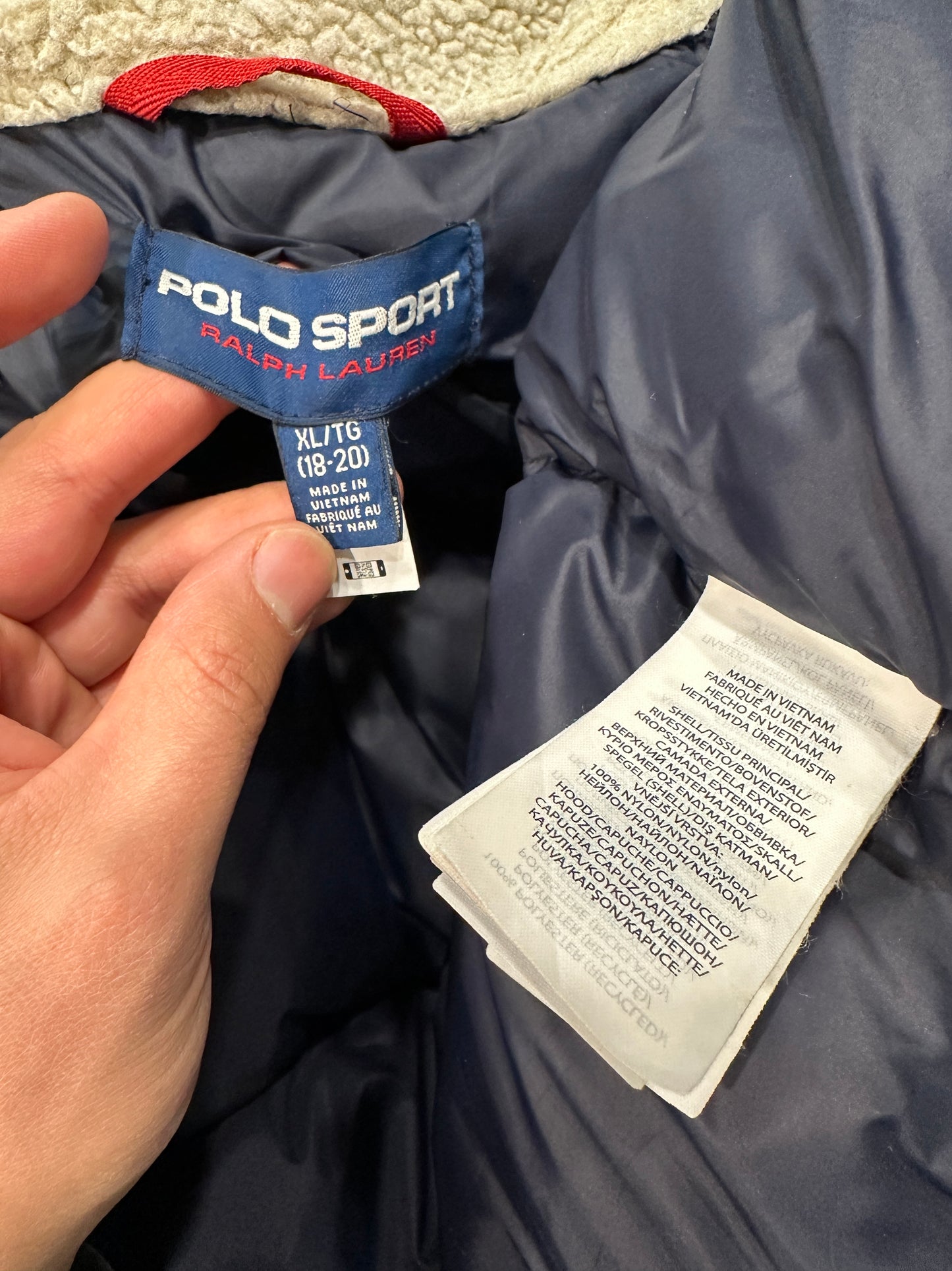 Ralph Lauren Polo Sport Down BLUE Puffer Jacket Water Repel Youth XL