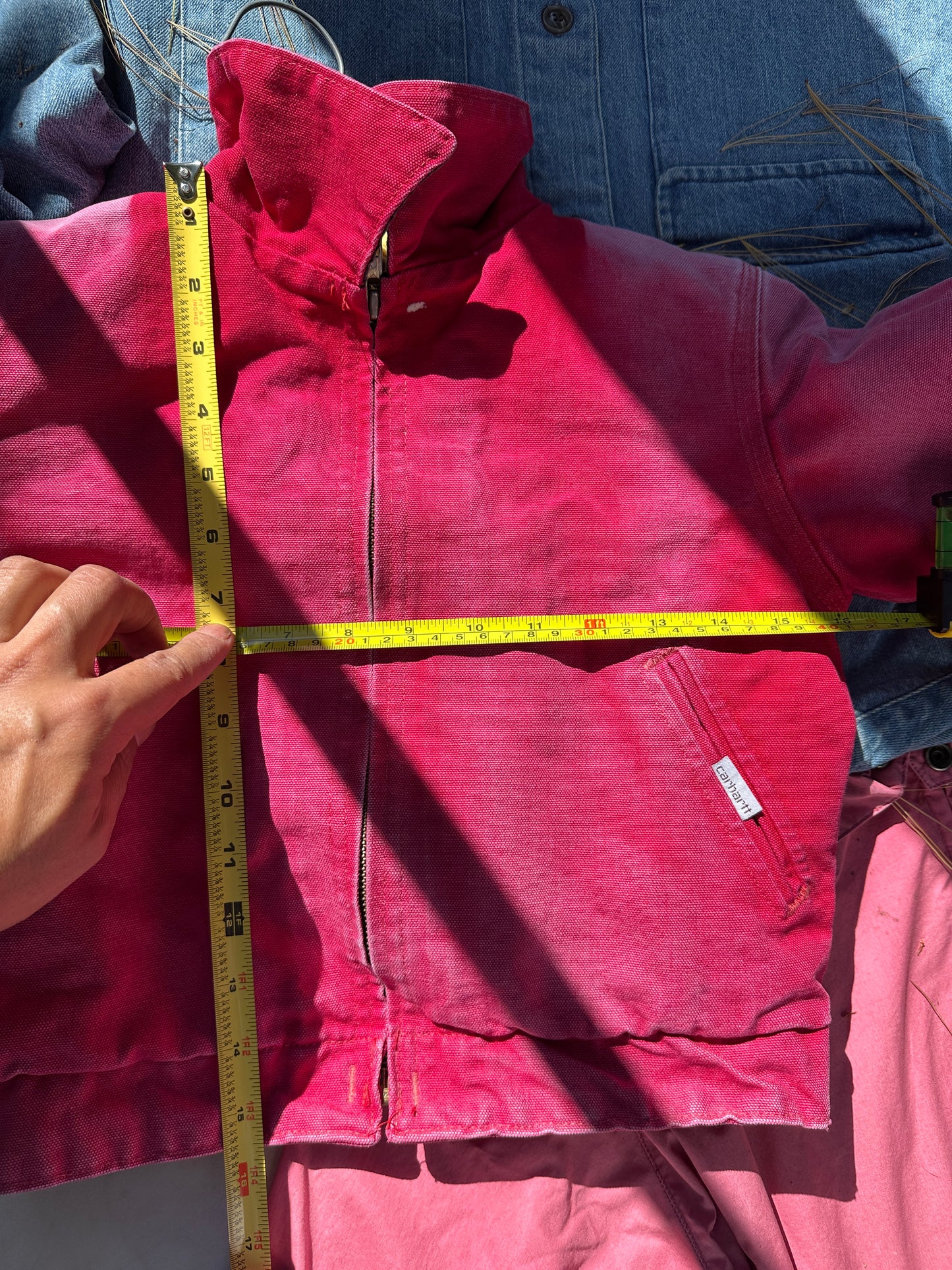 Vintage Carhartt Red Detroit Jacket Small Quilt 90s Dad Fade Work Youth Kid