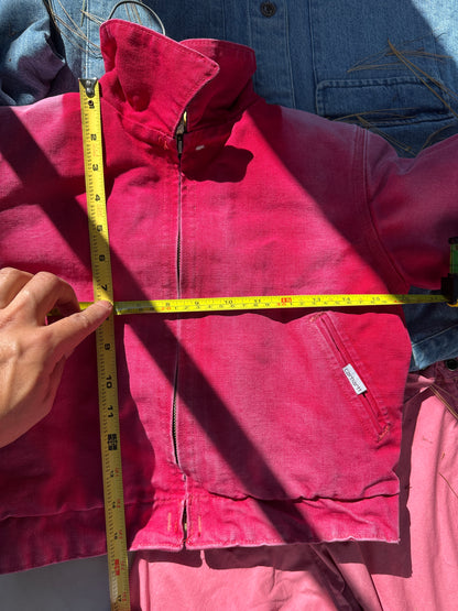 Vintage Carhartt Red Detroit Jacket Small Quilt 90s Dad Fade Work Youth Kid