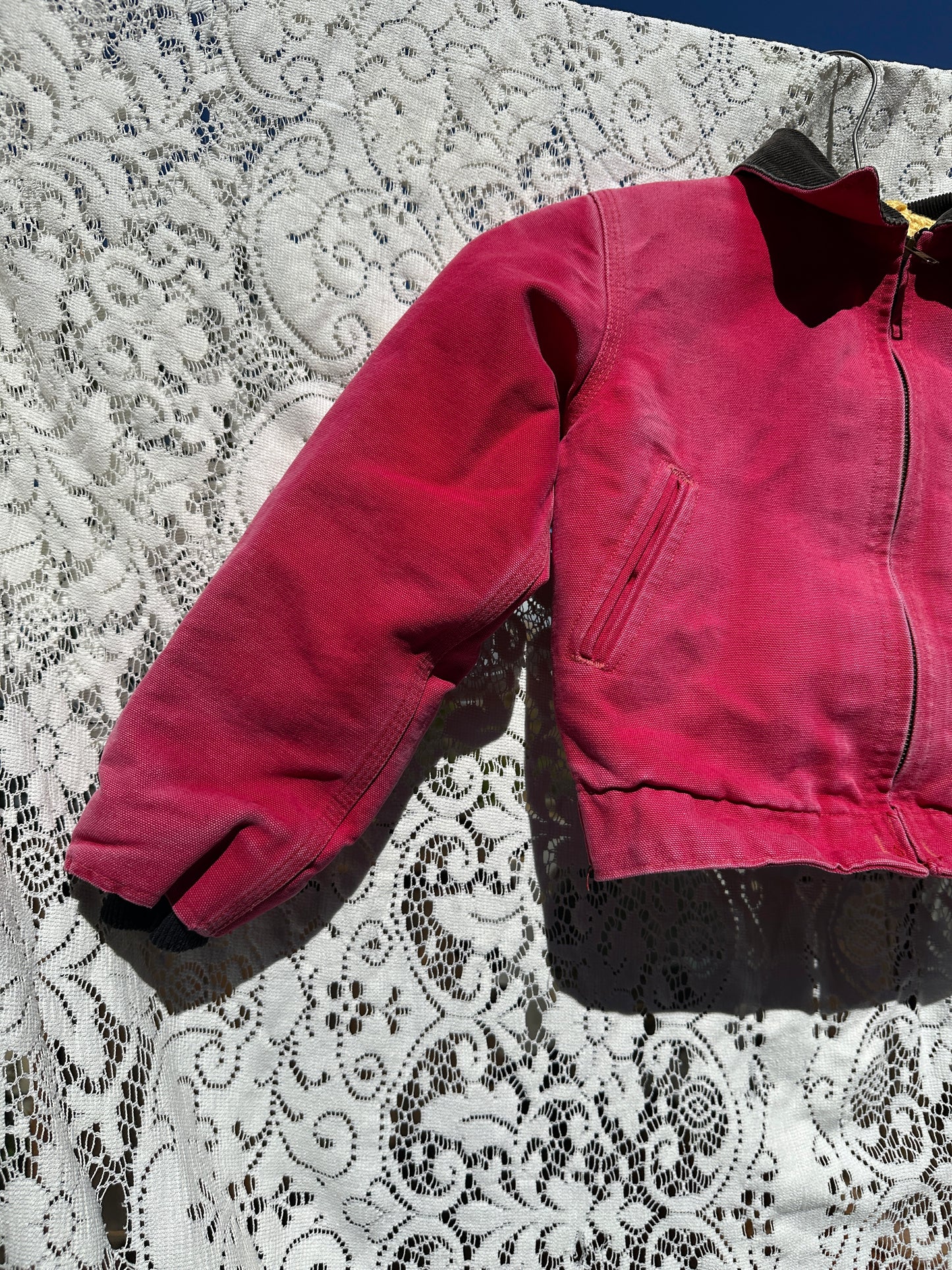 Vintage Carhartt Red Detroit Jacket Small Quilt 90s Dad Fade Work Youth Kid