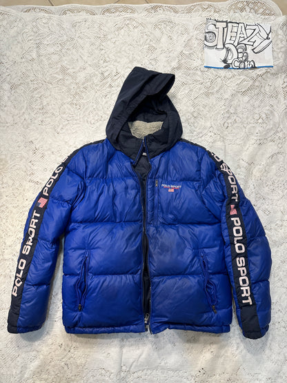 Ralph Lauren Polo Sport Down BLUE Puffer Jacket Water Repel Youth XL