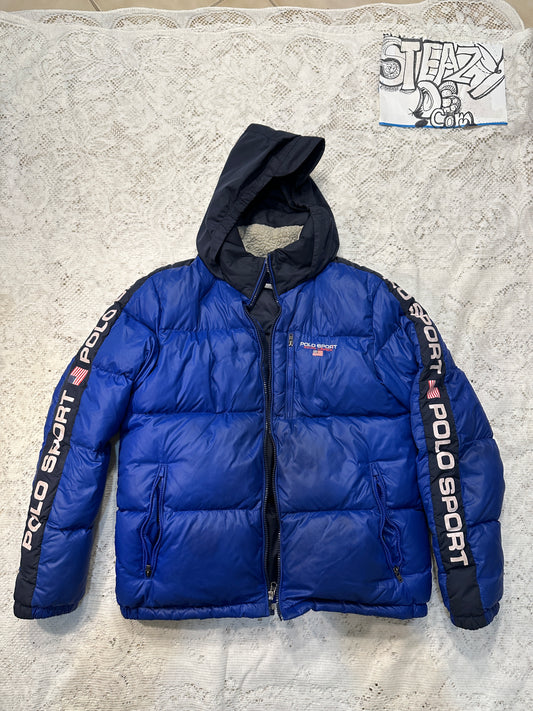 Ralph Lauren Polo Sport Down BLUE Puffer Jacket Water Repel Youth XL