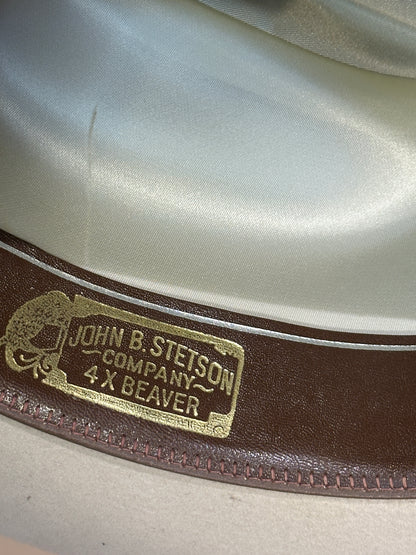 Vintage Stetson cowboy hat 7 4x Beaver USA The Open Road xxxx John B 56