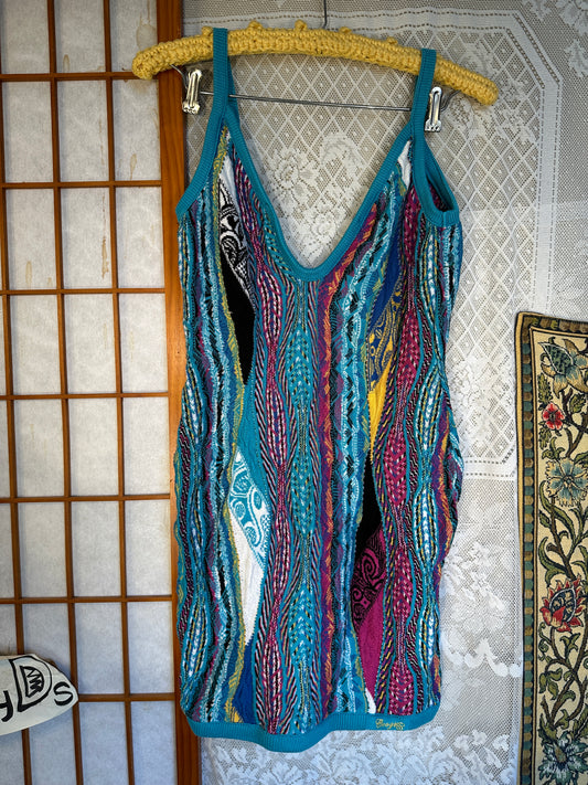 COOGI Dress Women Large Blue Sleeveless strap