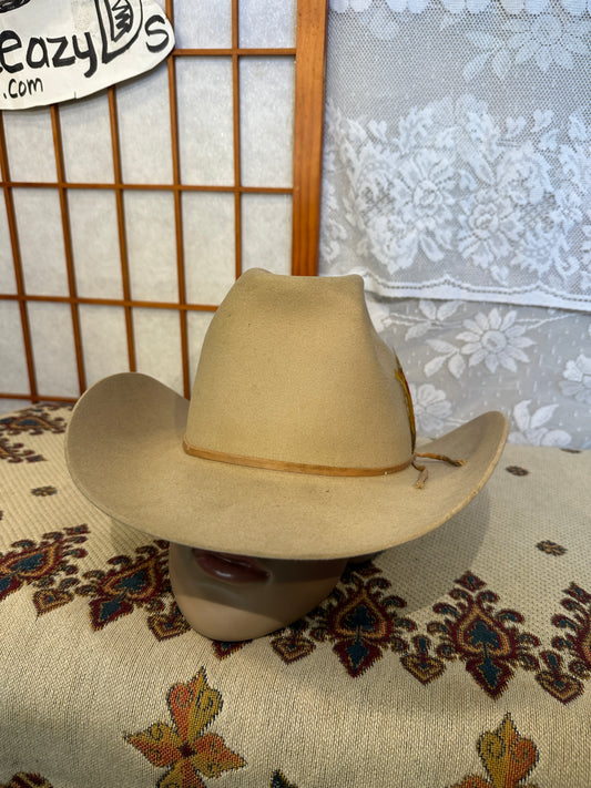 Vintage Stetson cowboy hat 6 7/8 3x Beaver USA xxx John B