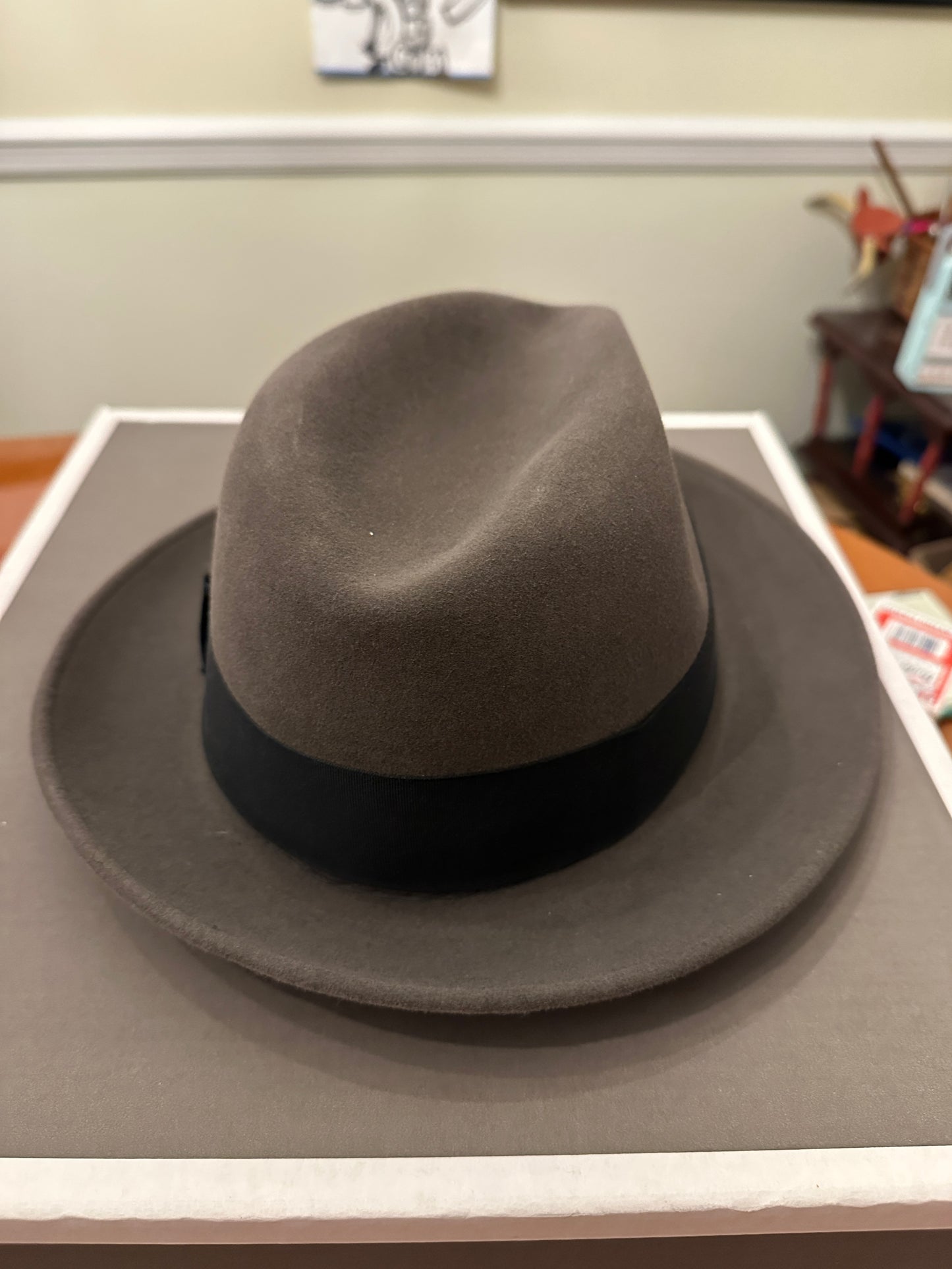 Stetson Royal Saxon Hat Beaver 7 1/2 Caribou Box Fedora 60