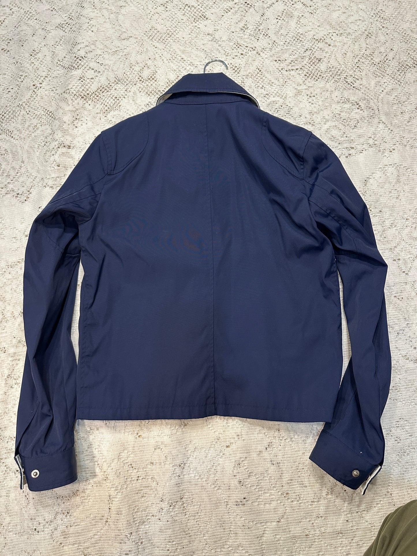 RALPH LAUREN Navy Blue Jacket Small Fireman Clasp Hook Nautical Nylon