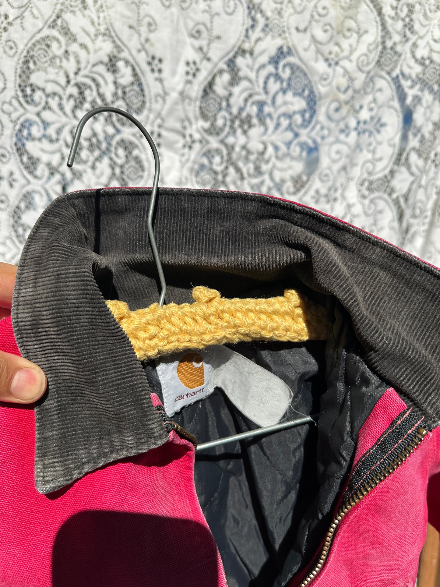 Vintage Carhartt Red Detroit Jacket Small Quilt 90s Dad Fade Work Youth Kid